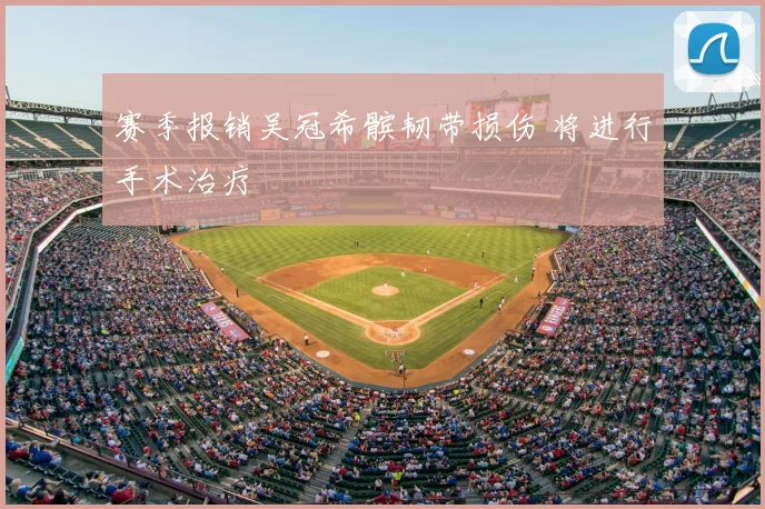 赛季报销吴冠希髌韧带损伤 将进行手术治疗